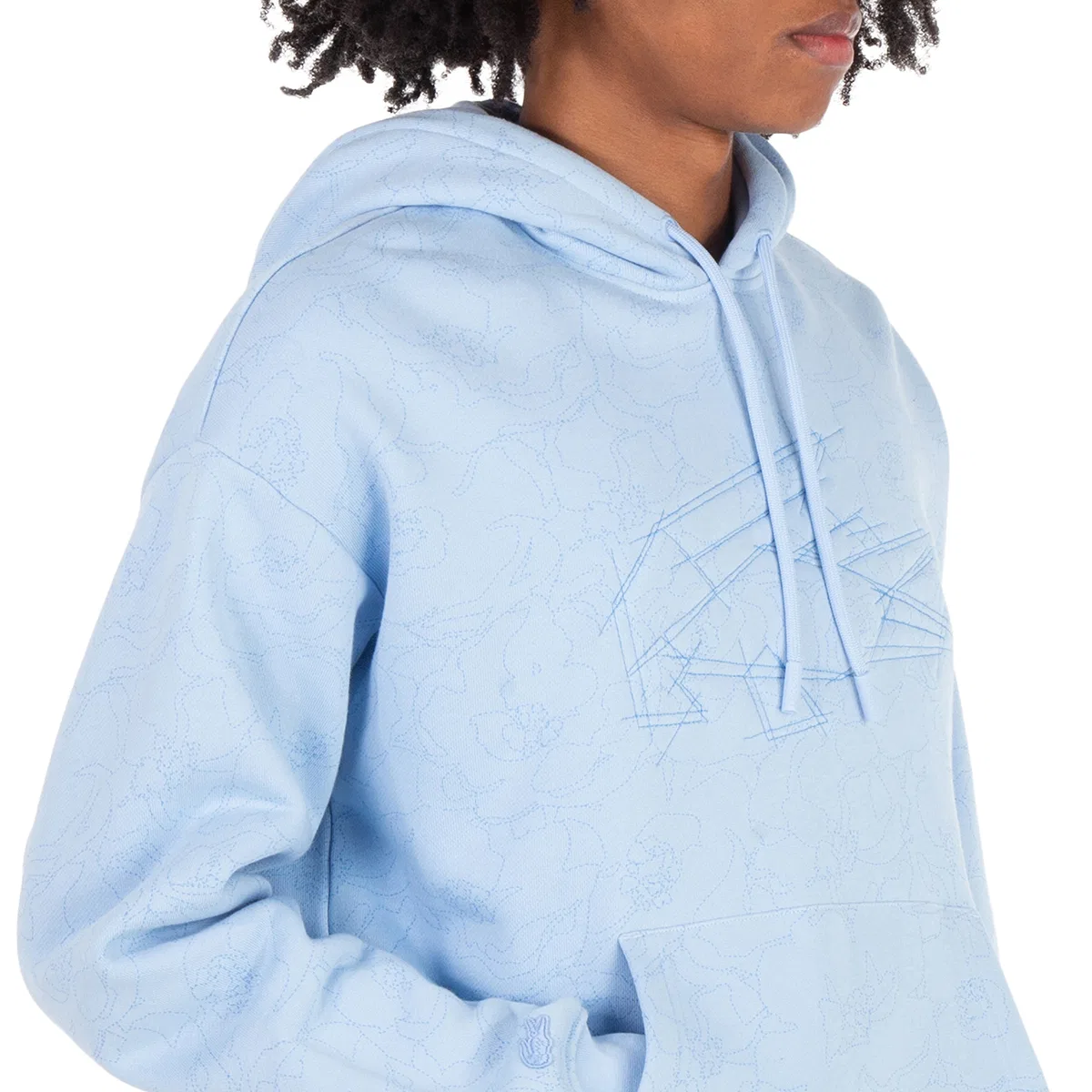 Худи свободного кроя с цветочным принтом Relaxed Fit Floral Print Cotton Hoodie Lacoste, Overview — фото 2