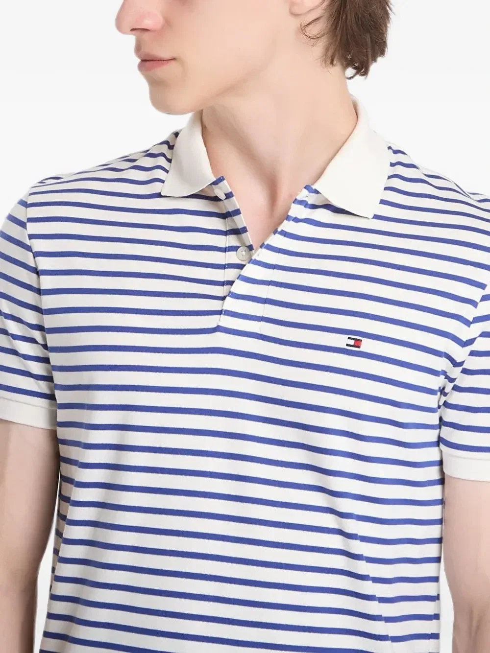 Рубашка-поло  в полоску Tommy Hilfiger, бежевый — фото 4
