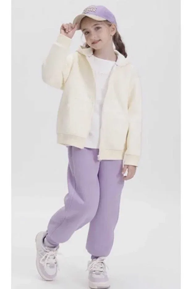 Детский кардиган для девочек толстый с капюшоном Bebeğime Çorap, Nude Color — фото 2