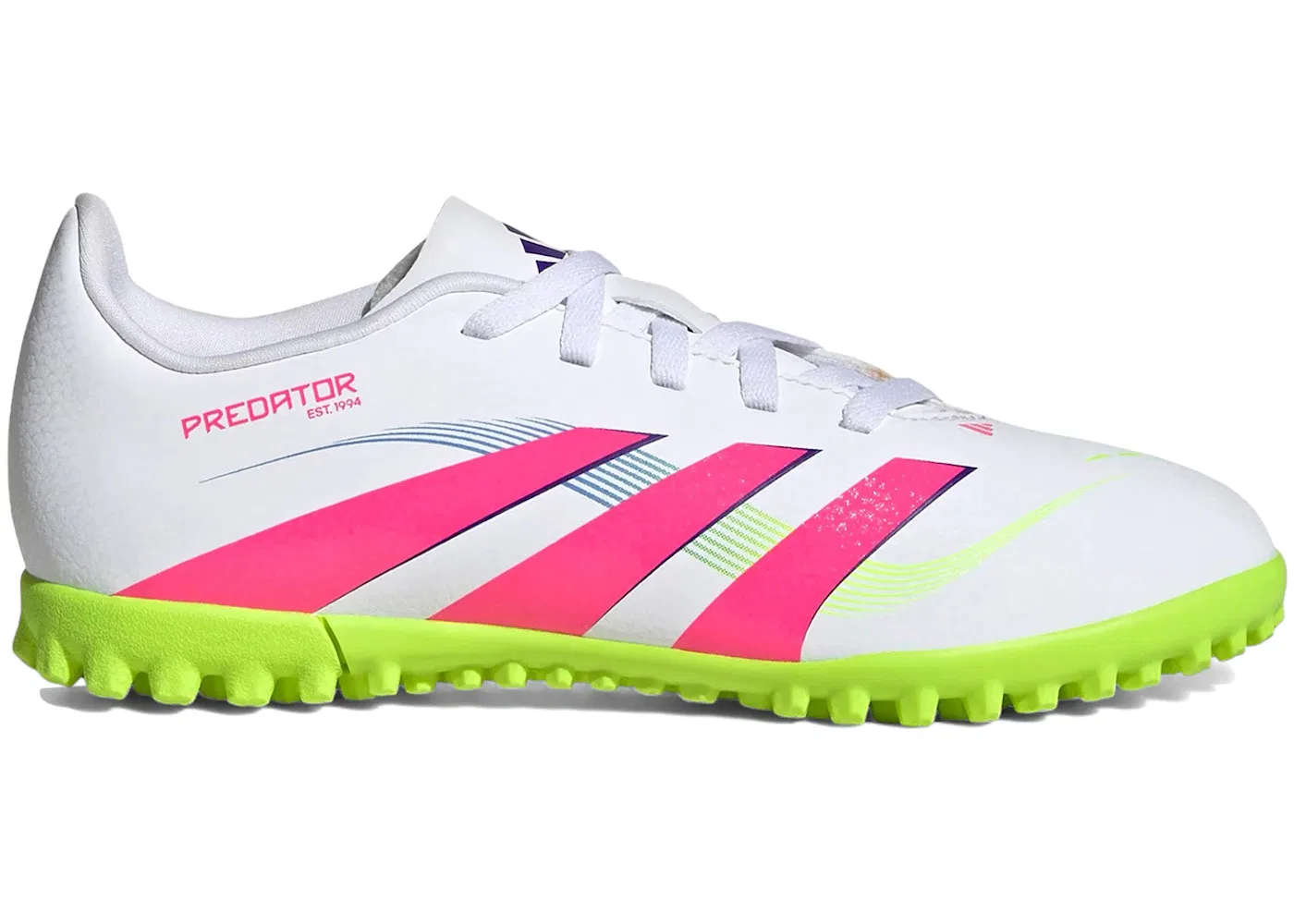 Детские кроссовки с длинным рукавом Adidas Predator Club TF, Cloud White Lucid Pink Lucid Lemon