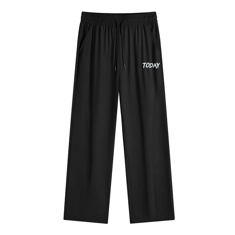 Детские брюки со средней посадкой Микро-стрейч MINISO, Черный Smooth Blue Graffiti Pants Logo