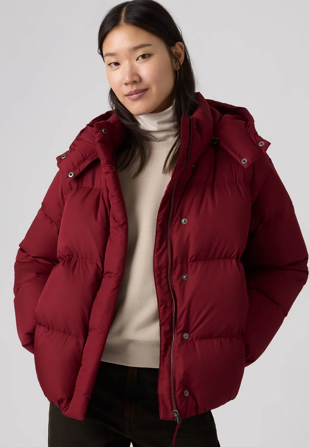 Пузырьки Тейт - зимняя куртка Levi'S, Warm Cabernet Nylon — фото 3