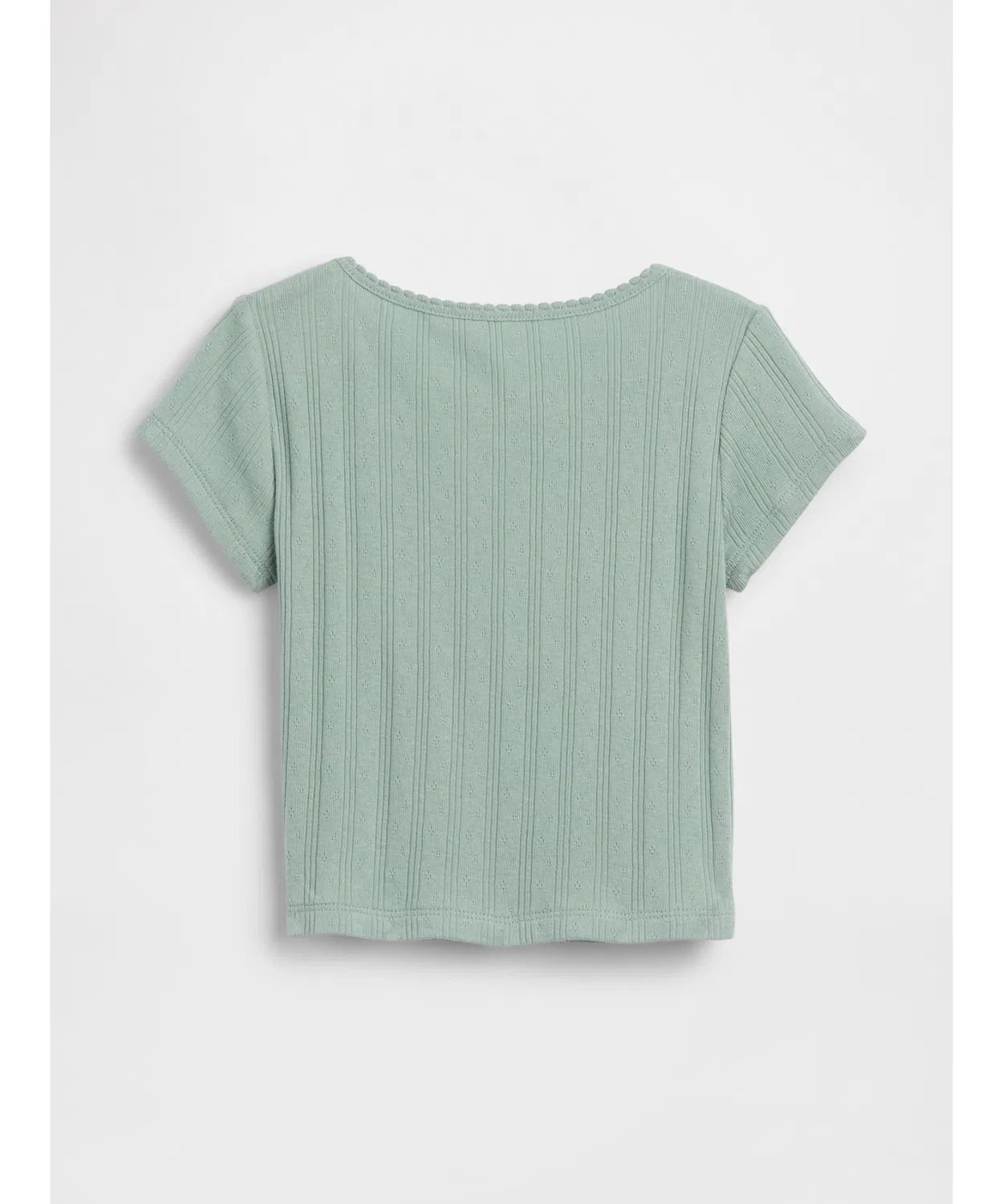 Детская футболка из риба с принтом Pointelle Rib T-Shirt GAP, Желтая — фото 2