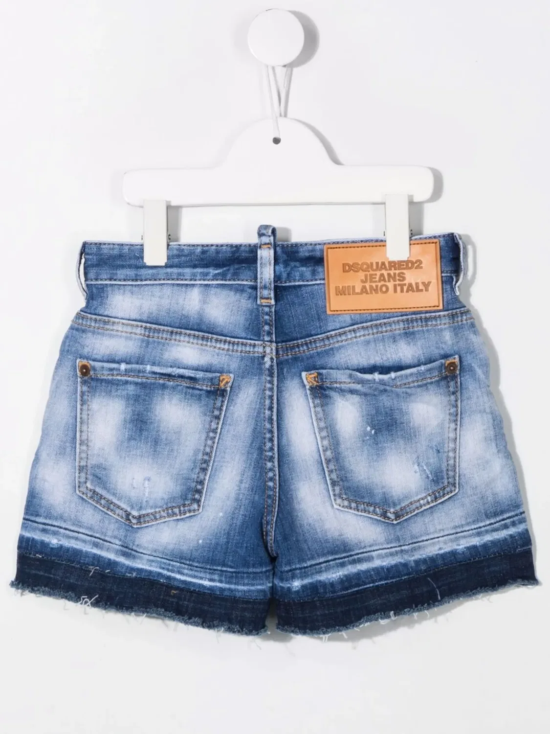 Джинсовые шорты с эффектом потертости Dsquared2 Kids, синий — фото 2