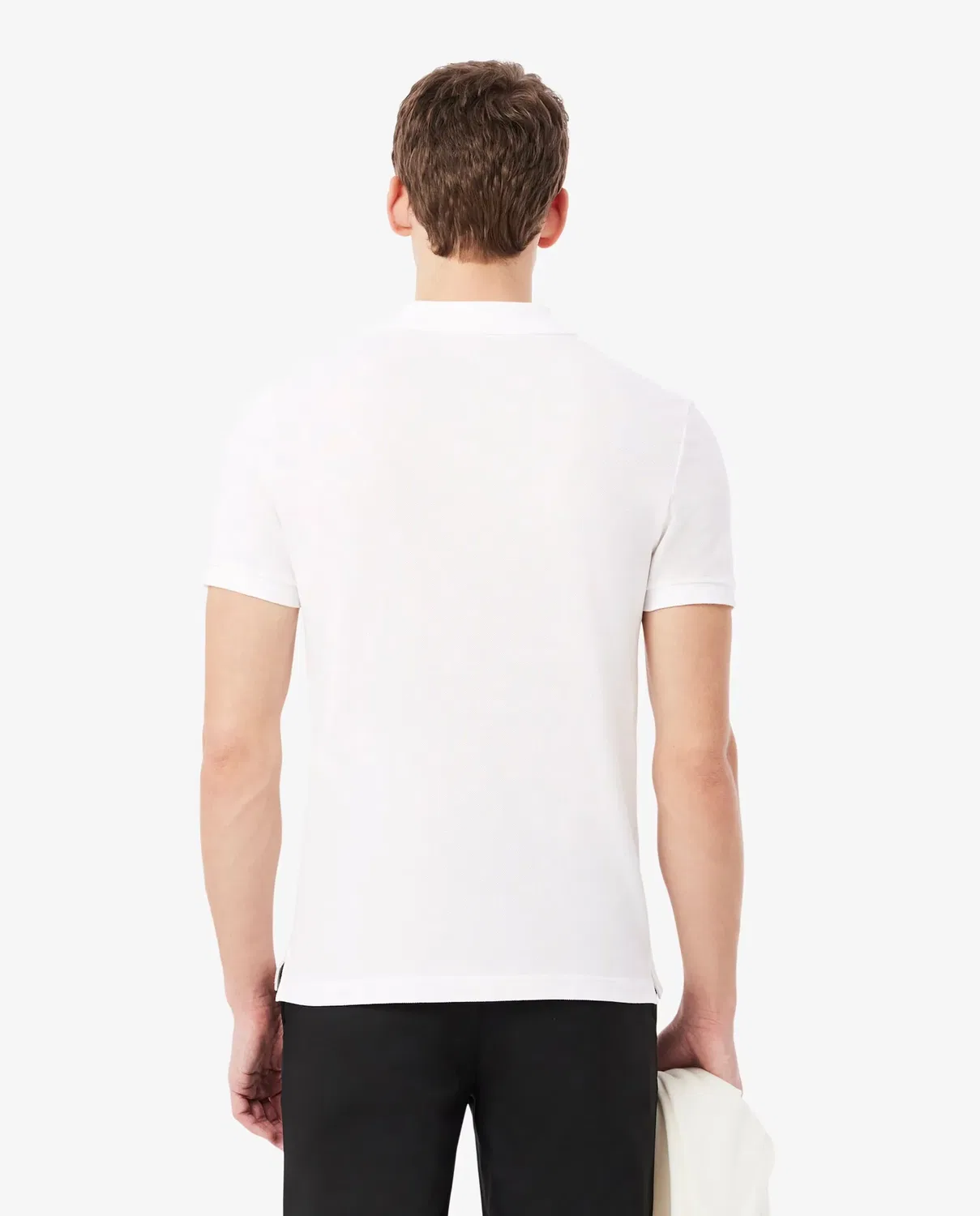 Мужское поло Lacoste L.12.12 с коротким рукавом, облегающий крой, хлопок, Blanco — фото 2