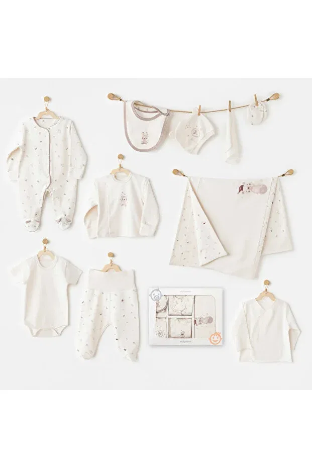 Детский комплект одежды для новорожденных хлопковый Ac26181 My 1st Wardrobe Andywawa, Ecru