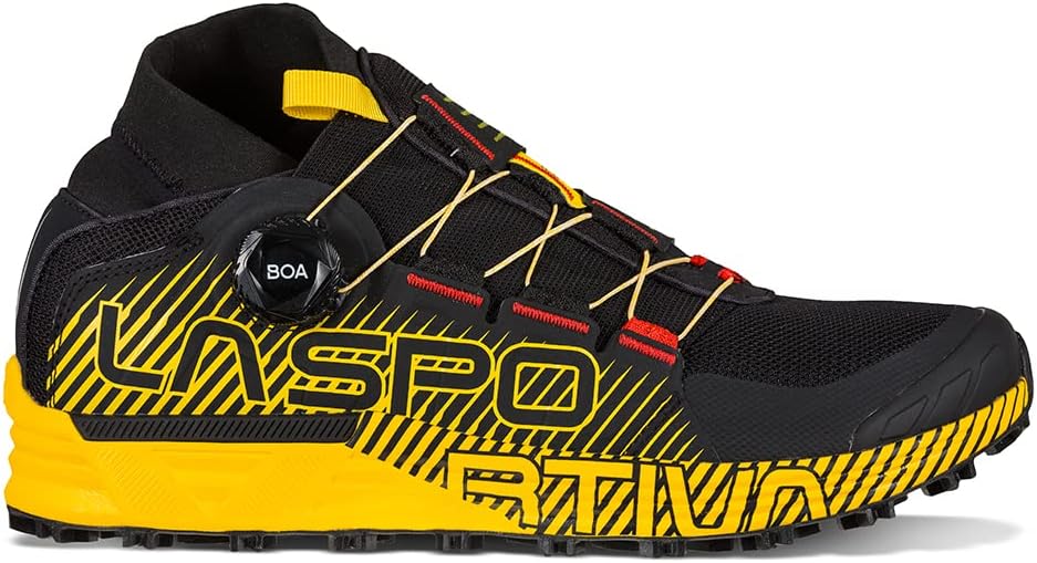 Мужские кроссовки для трейлраннинга La Sportiva Cyklon с системой шнуровки BOA, черный/желтый — фото 2
