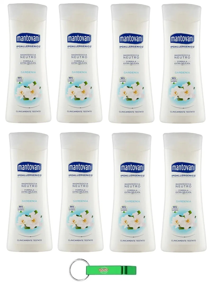 Гель для душа Neutro Gardenia, Beni Culinari, 8 x 400 мл, с брелоком