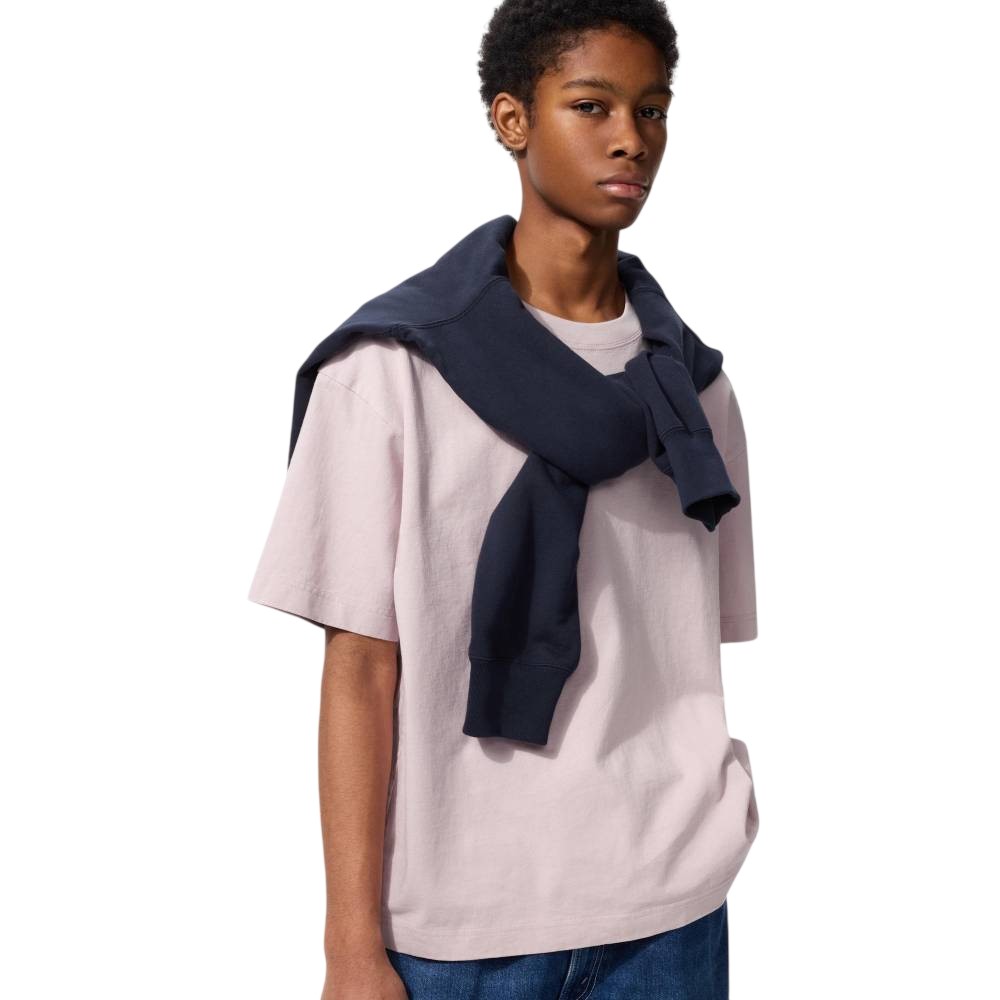 Футболка  Uniqlo Boxy Сropped Unisex, 11 розовый