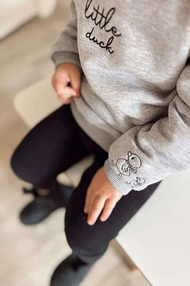 Детские свитшот с вышивкой Little Duck Embroidery Vivimade, Ecru — фото 4