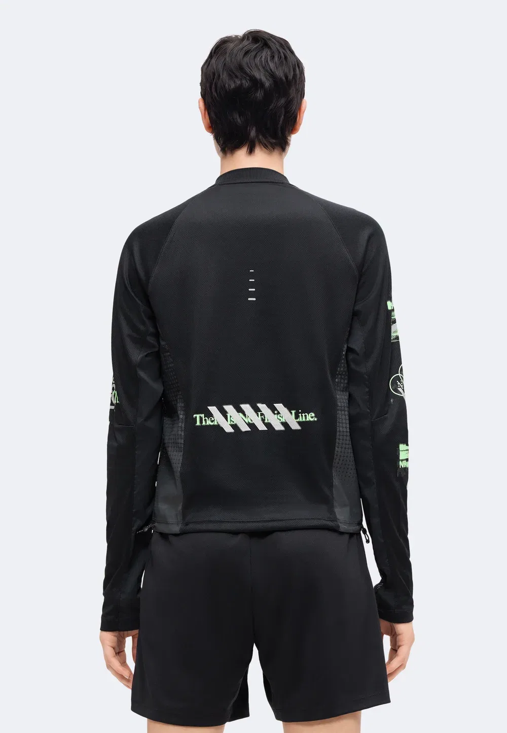 Swift - топ с длинными рукавами Nike Performance, Black Iron Grey/Illusion Green — фото 3