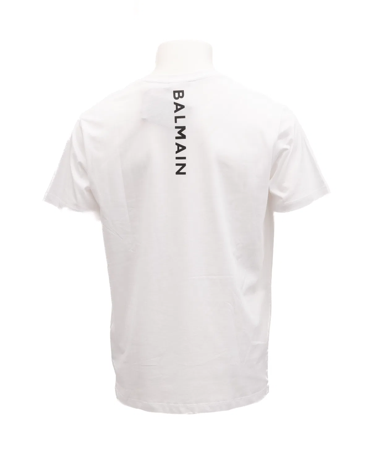 Мужская футболка хлопковая White Cotton T-Shirt Balmain, White — фото 3