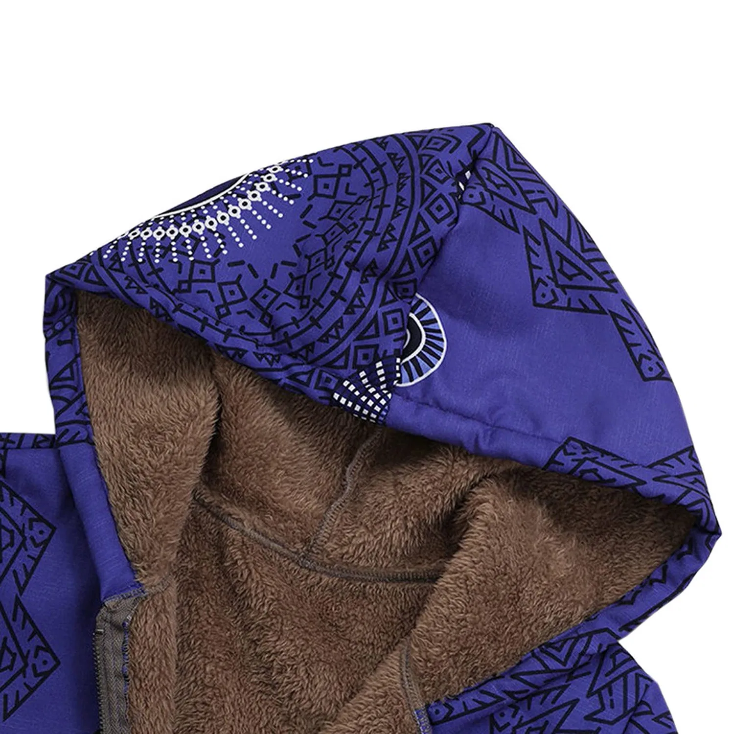 Женская длинная куртка с капюшоном из флиса Oversize, Blu — фото 2