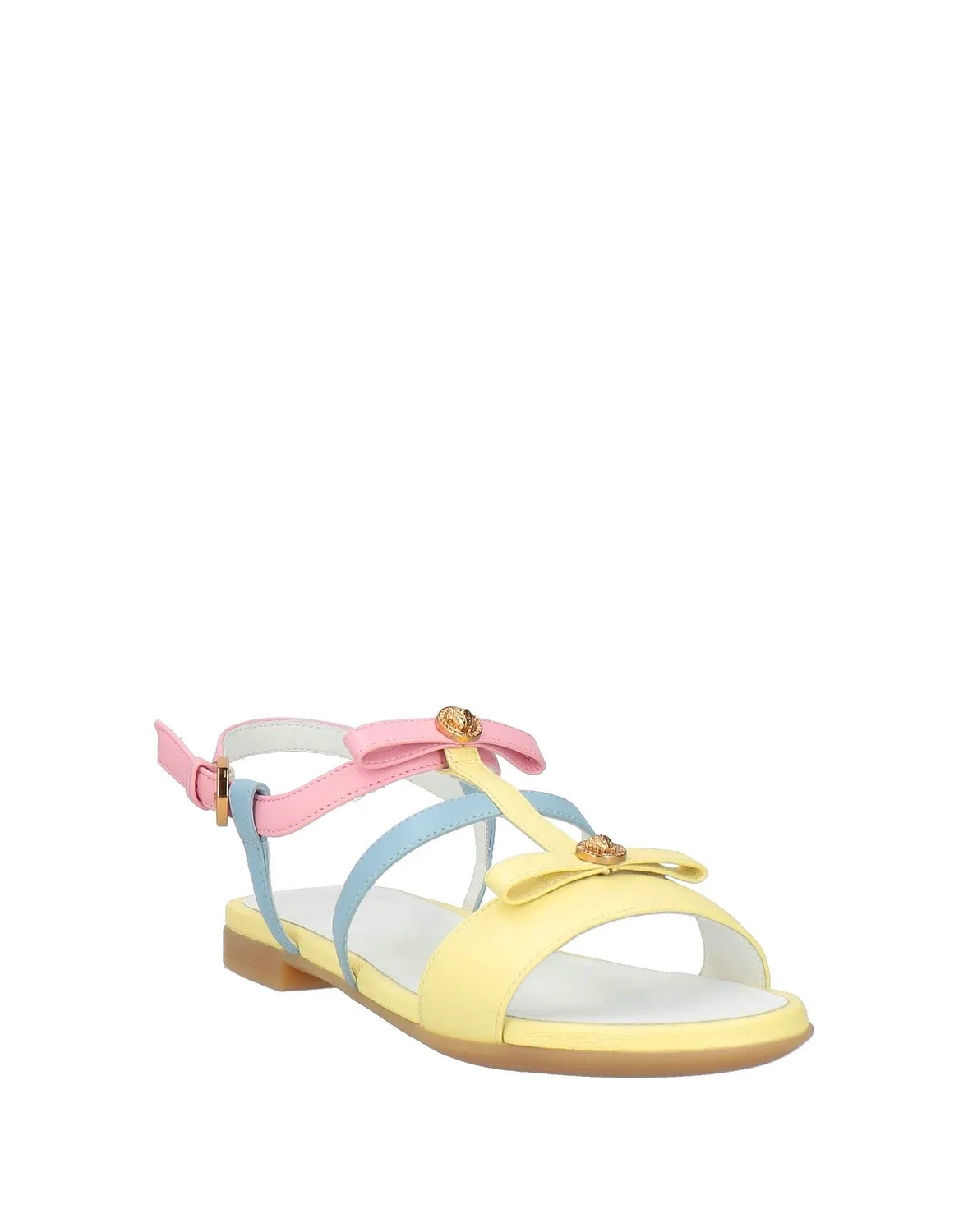 Детские сандалии для девочек с бантом Pastel Yellow Versace Young, светло-желтый — фото 2