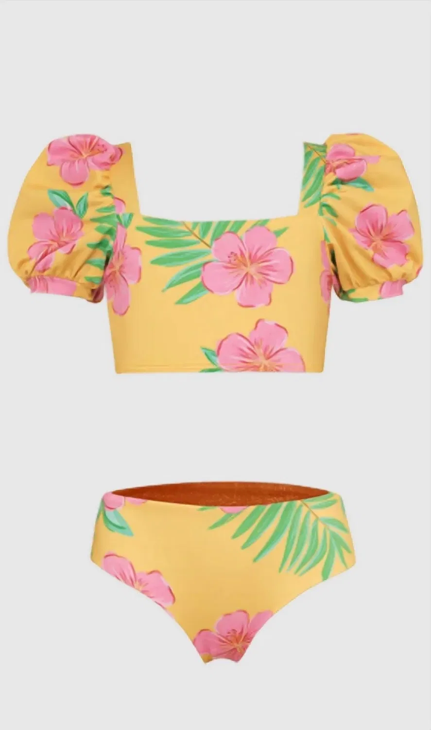 Детский купальник бикини с короткими рукавами Hibiscus Amarillo Pepita & Me, Hibiscus Amarillo