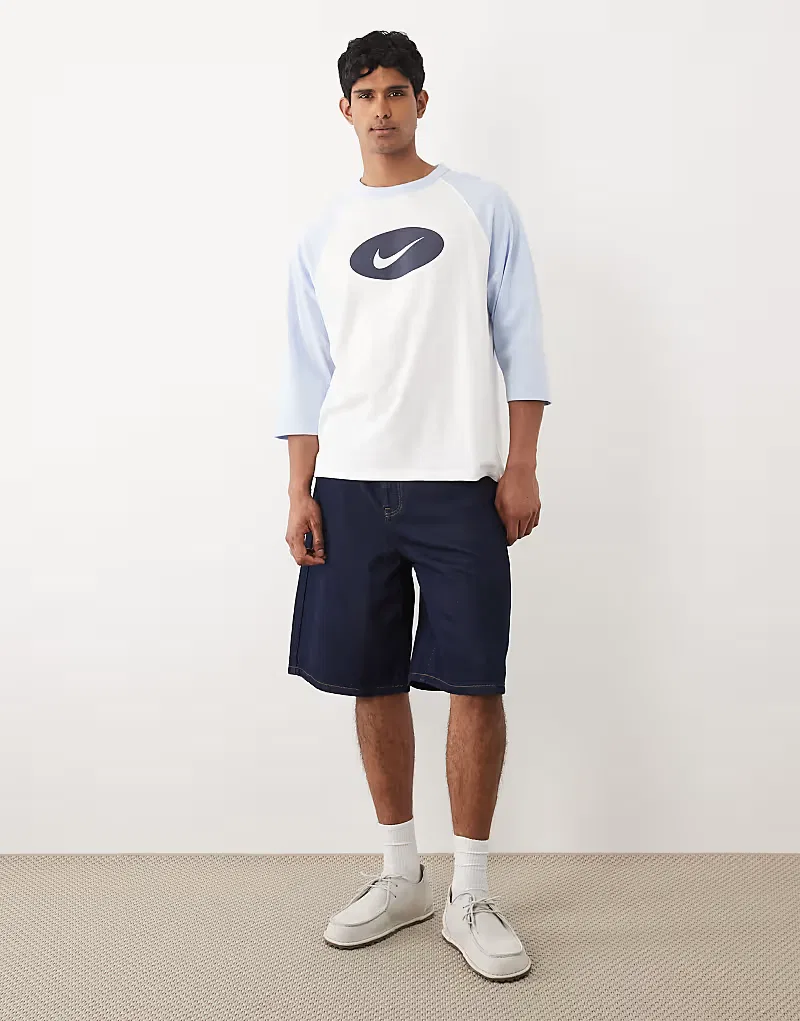 Футболка Nike Club Reissue с логотипом, светло-голубой