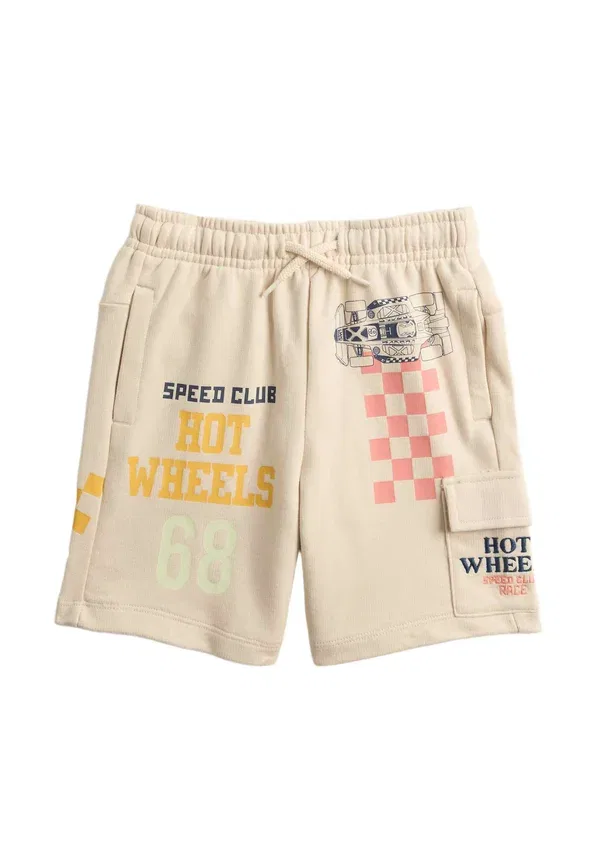 Брюки с принтом Hot Wheels Unisex tracksuit bottoms Marks & Spencer, cream, кремовый