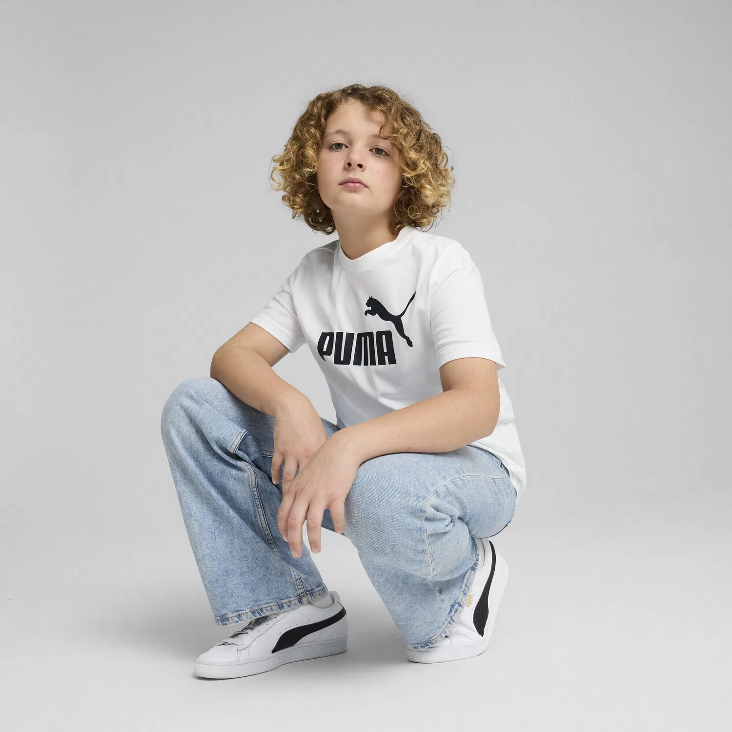 Детская футболка с принтом ESS No. 1 Logo Puma, Weiss — фото 4
