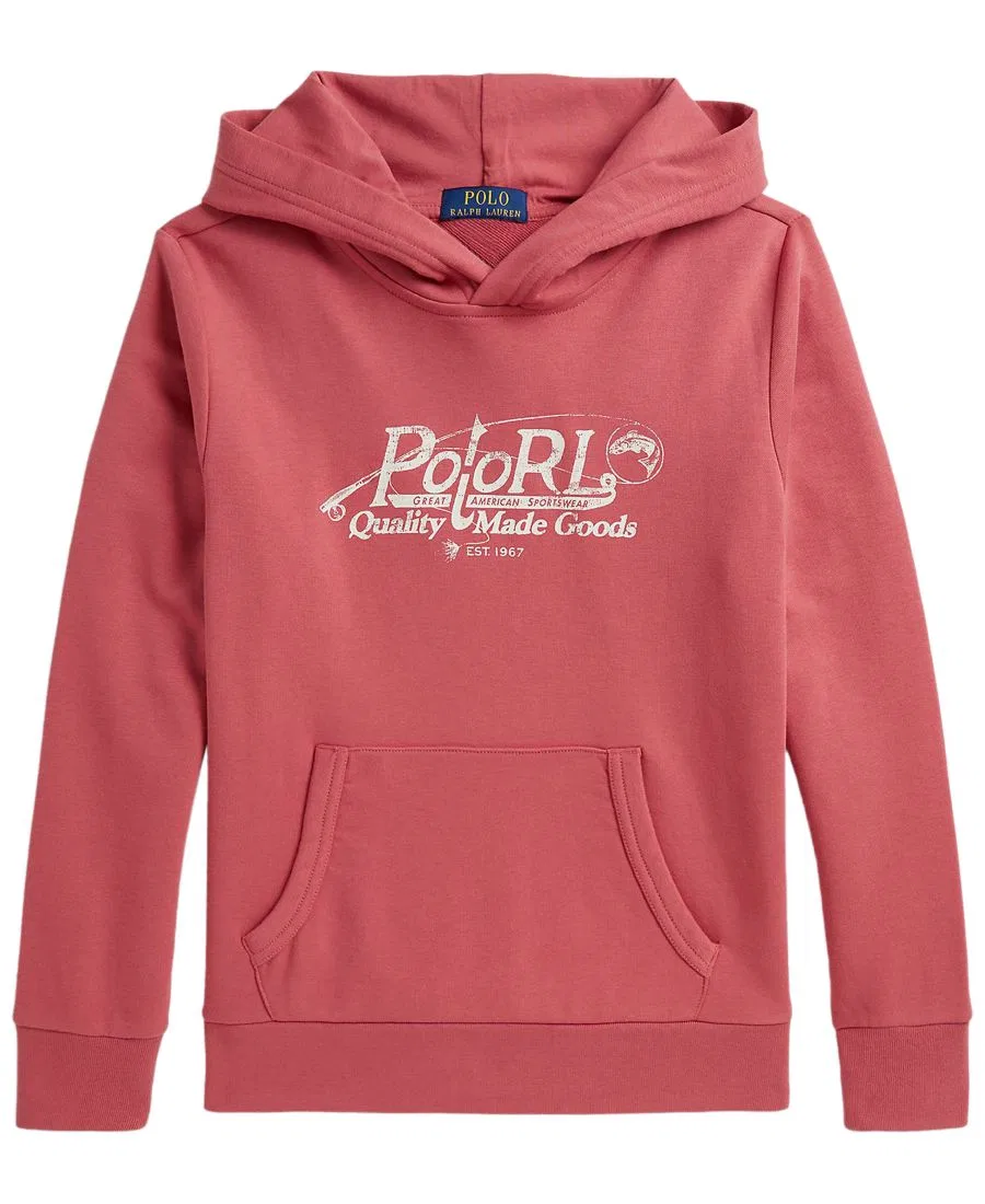 Худи из футера с принтом Logo French Terry Polo Ralph Lauren, Adirondack Berry