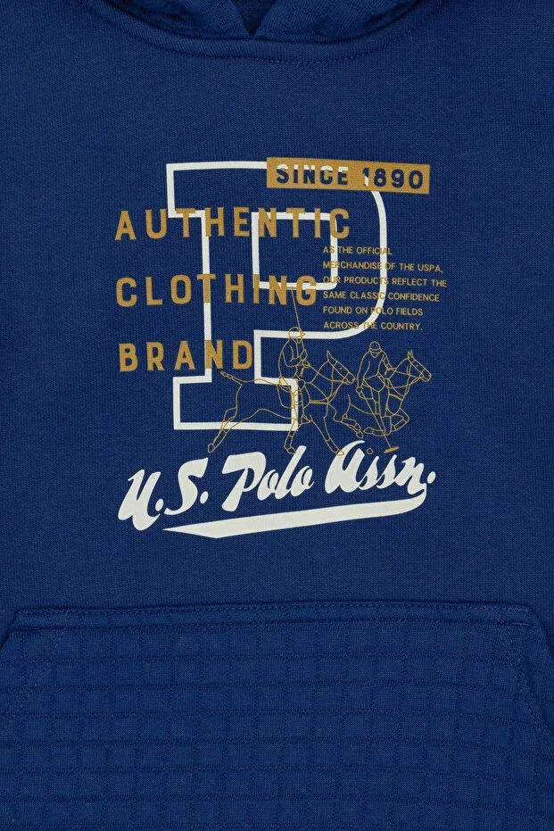 Детские свитшот для мальчиков с капюшоном U.S. Polo Assn., Indigo — фото 3