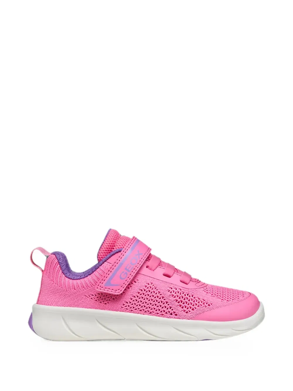 Кроссовки Foot-Run из сетчатой ткани с застежкой-липучкой Geox Kids, розовый — фото 2