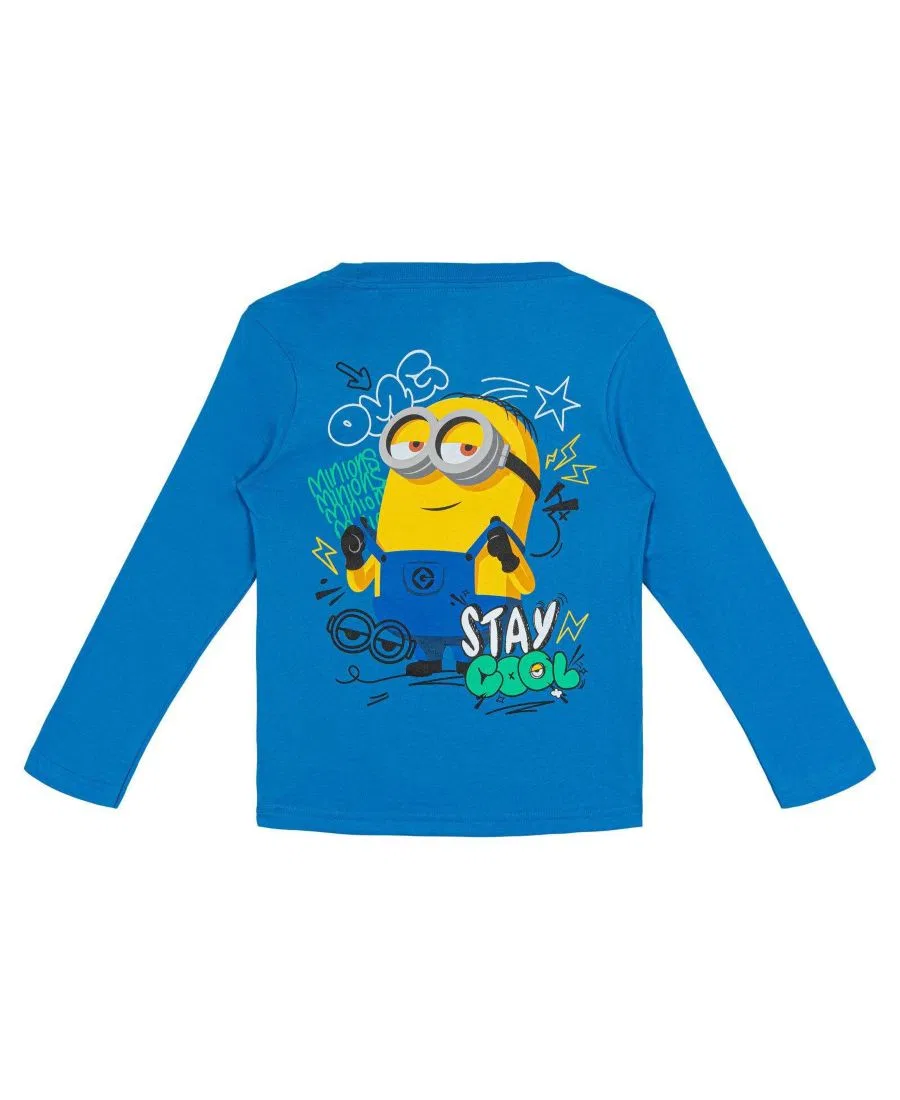 Комплект из 2 футболок с длинным рукавом с принтом Minions, Royal Blue And Yellow — фото 2