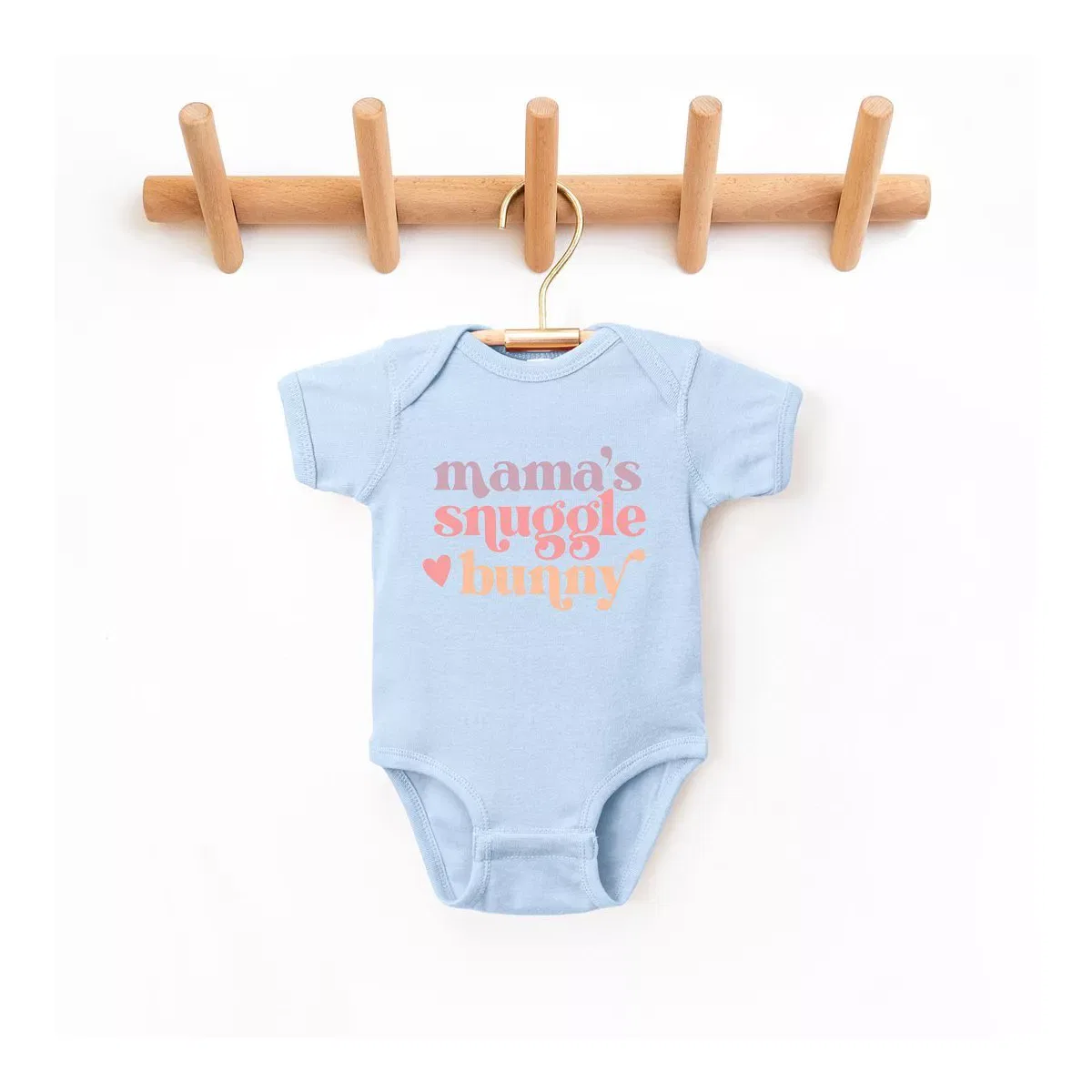 Детский боди с коротким рукавом Mama's Snuggle Bunny The Juniper Shop, Light Blue