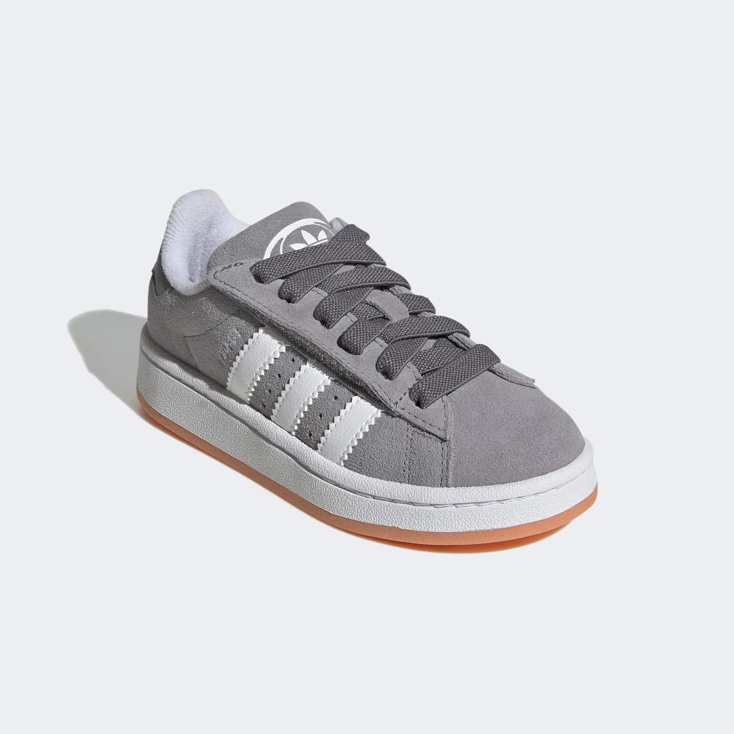 Детские кожаные кроссовки с эластичной шнуровкой Adidas Originals, Grey Three/White