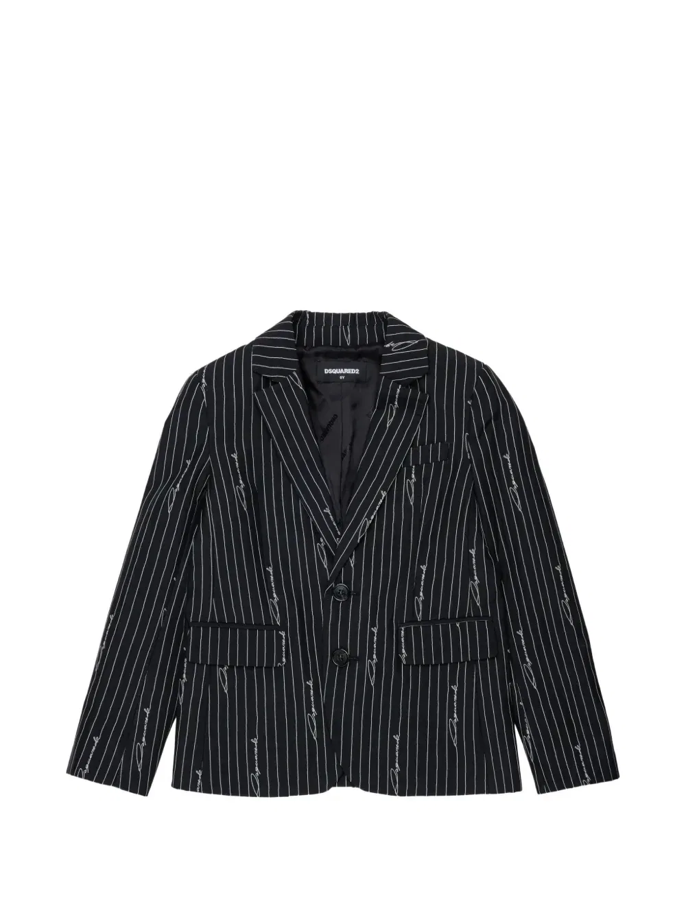 Пиджак в тонкую полоску Dsquared2 Kids, черный