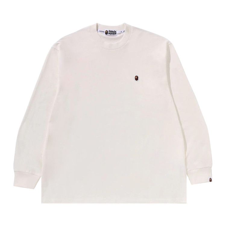 

Футболка BAPE One Point Ape Head Relaxed Fit Long-Sleeve Tee, Ivory