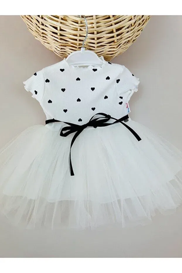 Детское платье для девочек с принтом Baby Girl Polka Dot Tutu Summer Birthday Dress Aryakids, White