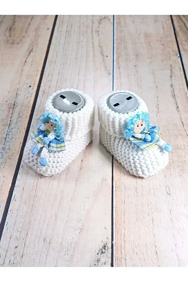 Детские пинетки трикотажные без каблука Gogobaby, White