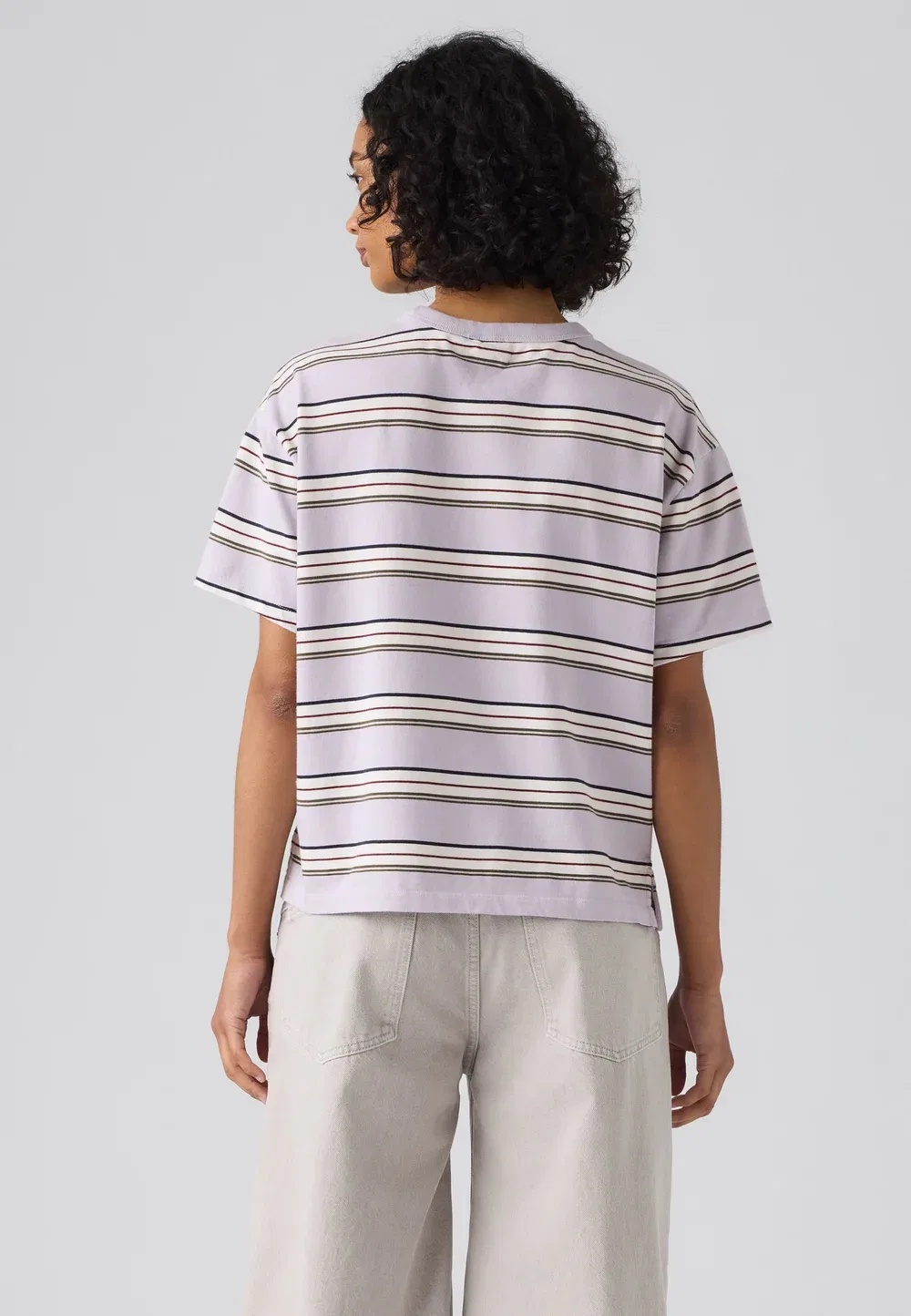 Винтажная футболка - базовая футболка Levi'S, Vida Stripe Lavender Blue Heavyweight Jersey — фото 3