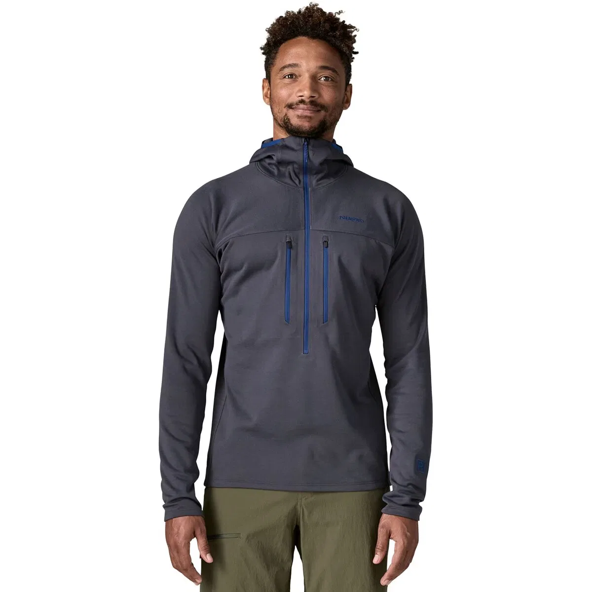 Мужская куртка-флис ультралегкая R1 Ultralight Hoodie Patagonia, Smolder Blue