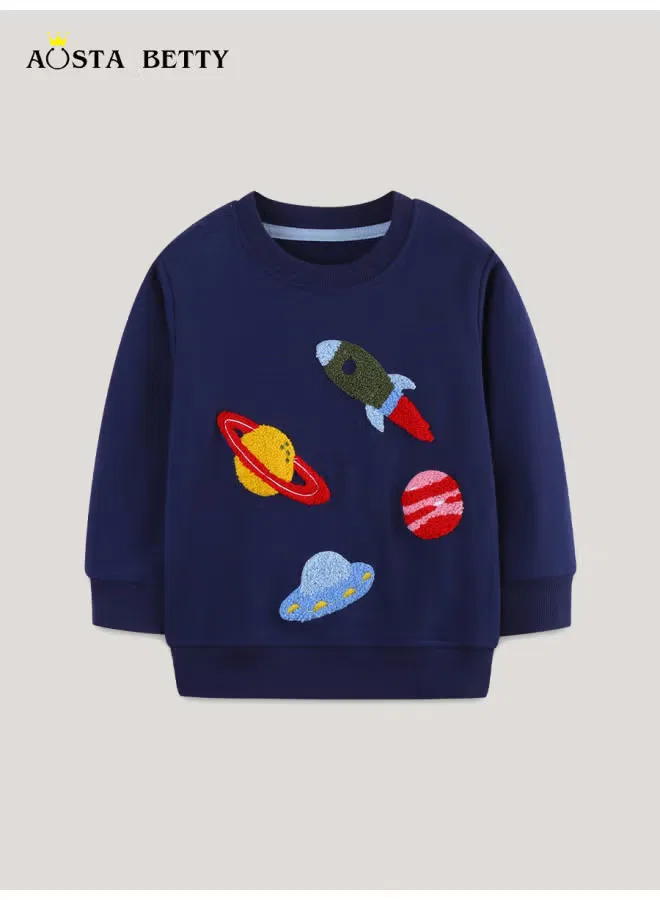 Aosta Betty Store Свитшот с вышивкой мультяшного полотенца Aostabetty — фото 2