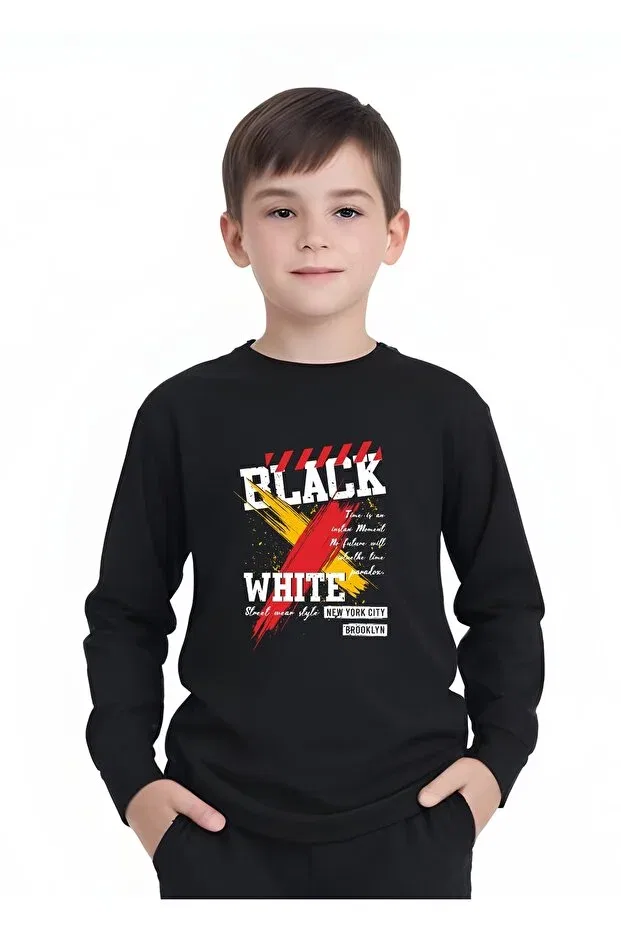 Детские свитшот для мальчиков с принтом Crycling Collar Fyk Kids, Khaki Green-White-Black — фото 3