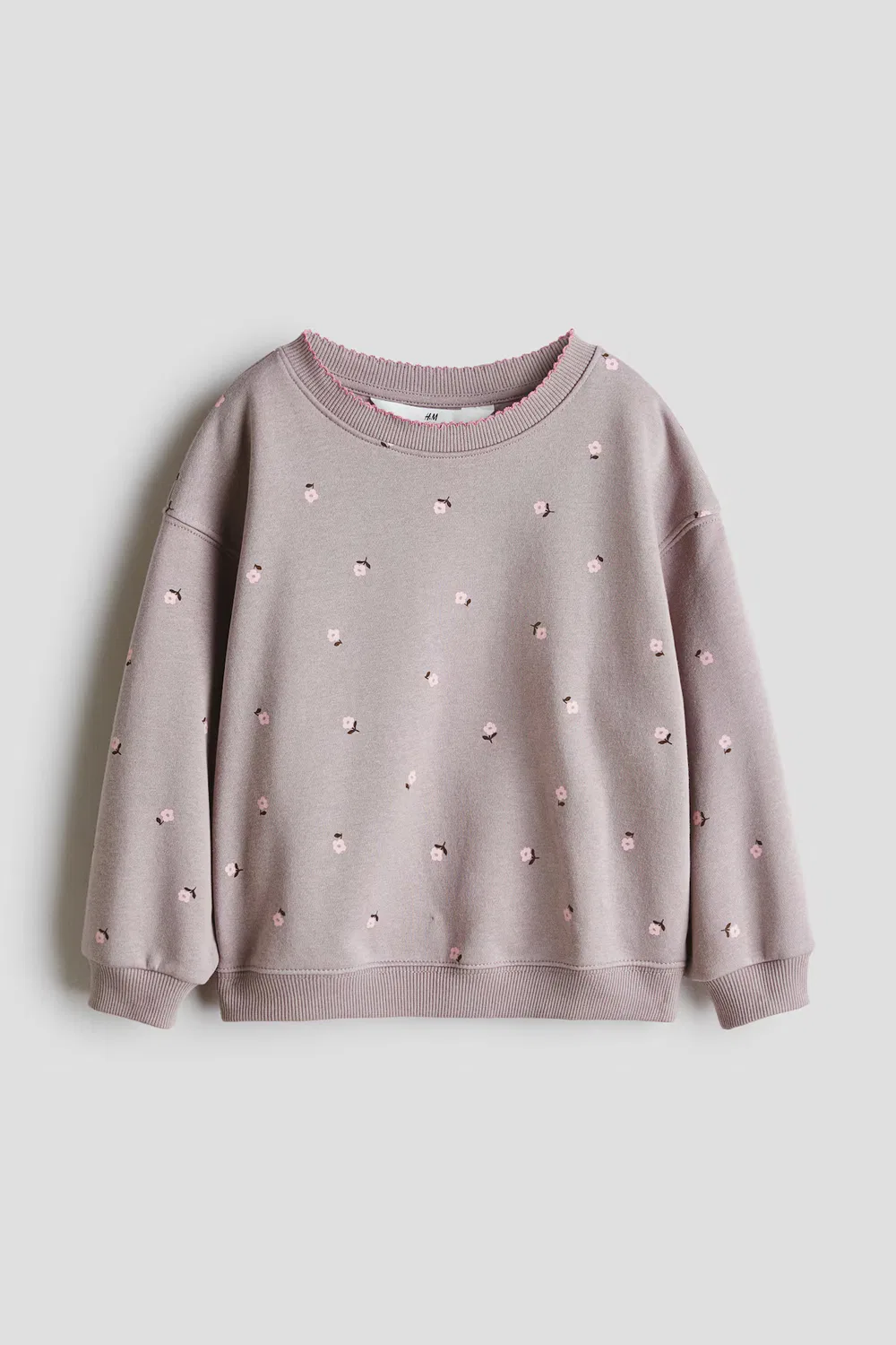 Толстовка с принтом и мягкой внутренней стороной H&M, Graubraun/Geblümt