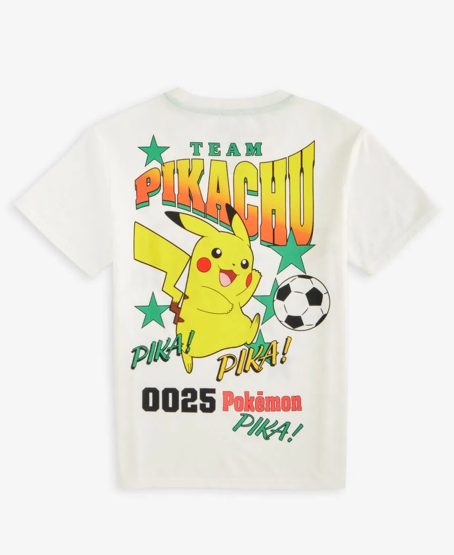 Детская футболка с принтом Team Pikachu Soccer Epic Threads, Angel White — фото 3