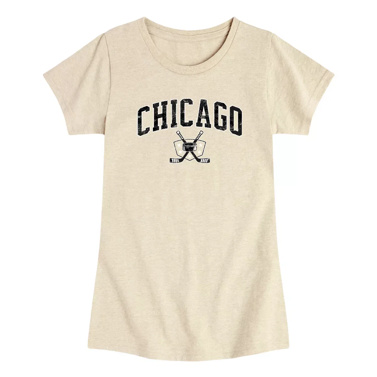 Детское платье из футера с принтом Chicago Hockey Instant Message, Heather Navy
