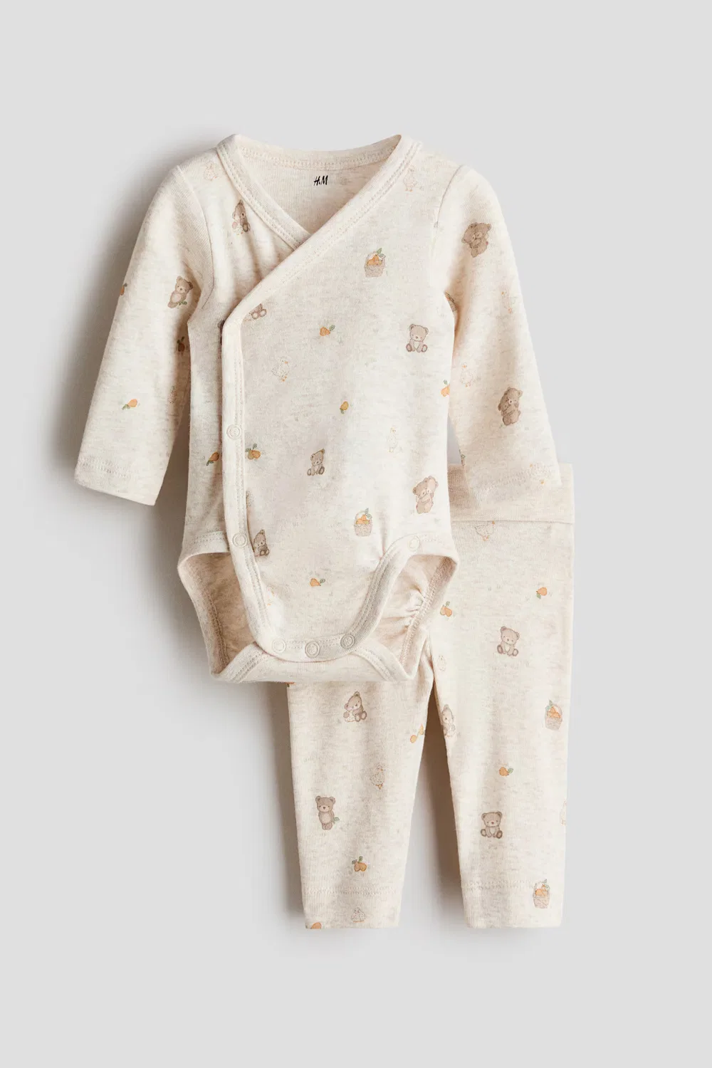 Комплект из двух предметов: боди и леггинсы H&M, Beige/Teddybären