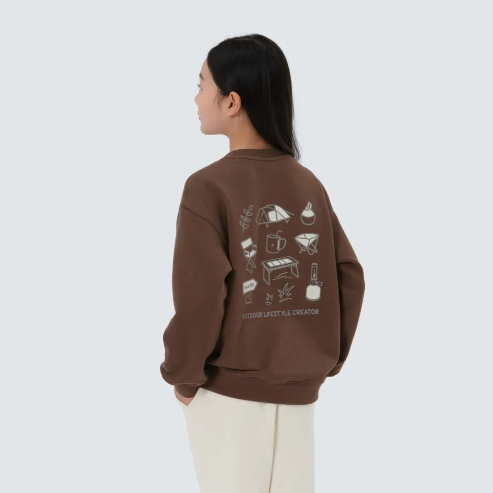 Детский графический свитшот коричневый от Snowpeak Apparel Kids