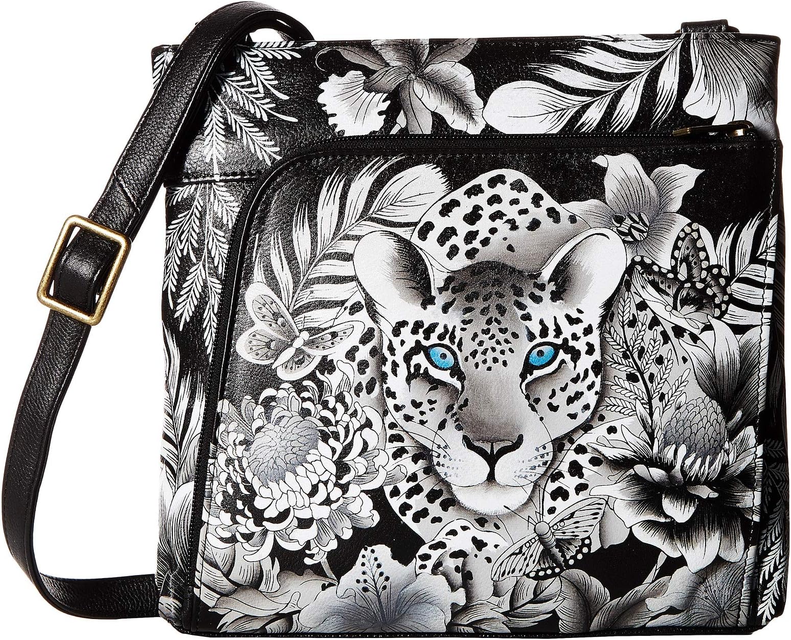 

Сумка кросс-боди Anuschka Crossbody with Front RFID Built in Wallet 651, цвет Cleopatra's Leopard