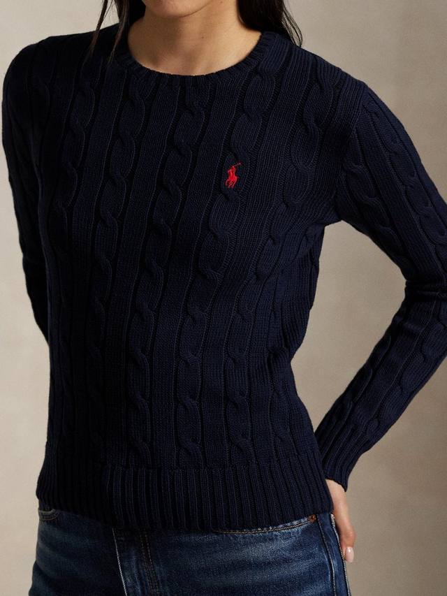 Джемпер Polo Julianna из шерсти кабельной вязки Ralph Lauren, Navy — фото 4