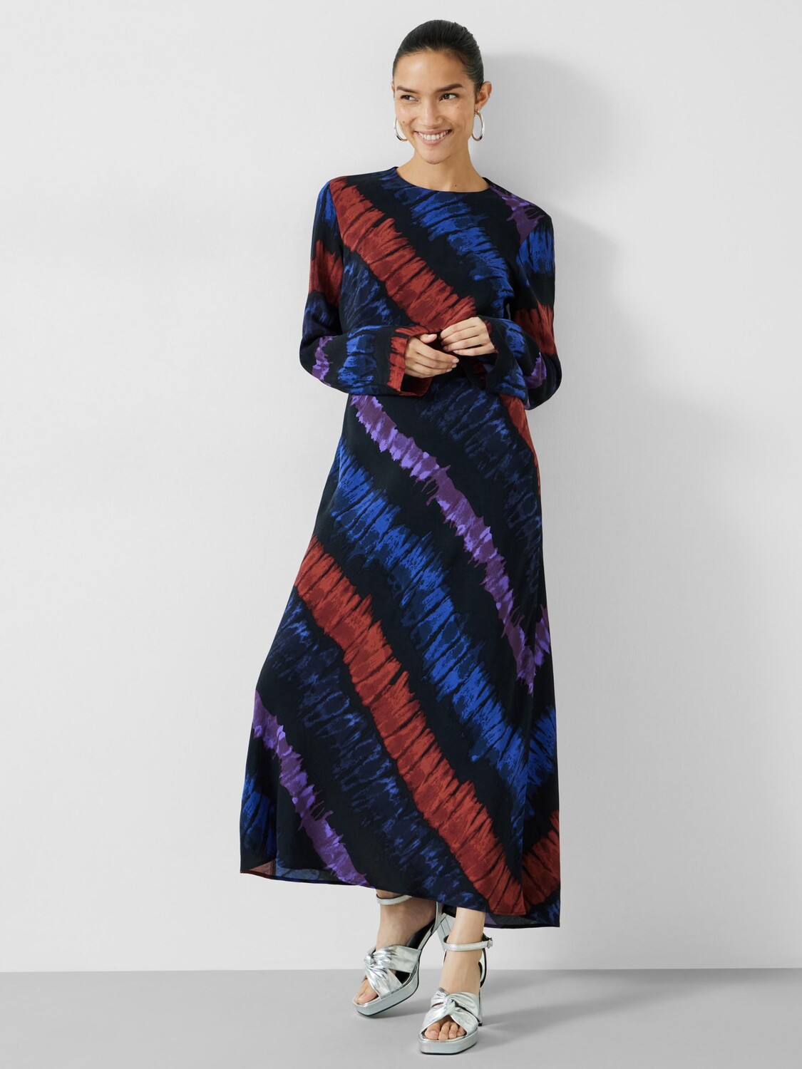 

Платье мидакси в полоску Theia Tie Dye HUSH, мульти