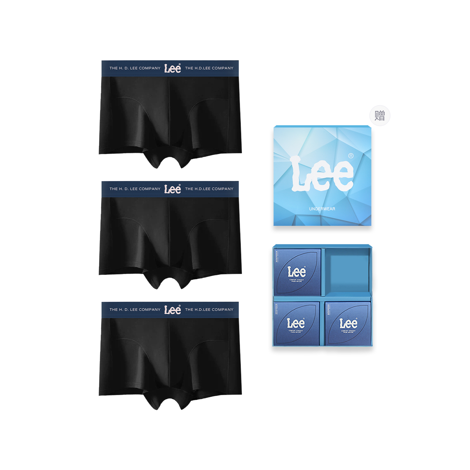 

Классические трусы 101 для мужчин боксеры 3 5 штук Lee, черный