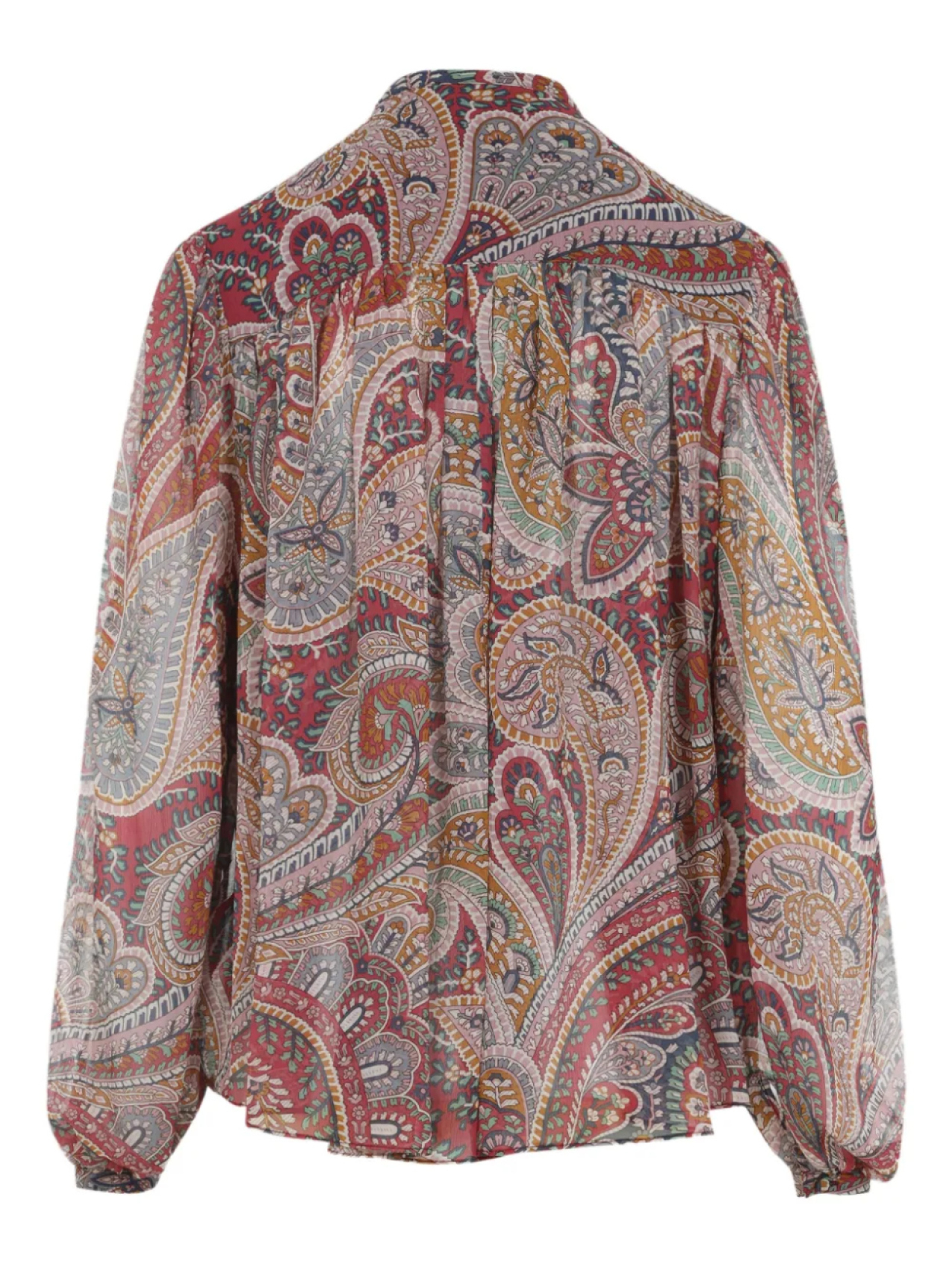 Блузка с высоким воротом и узором пейсли ETRO, красный — фото 2
