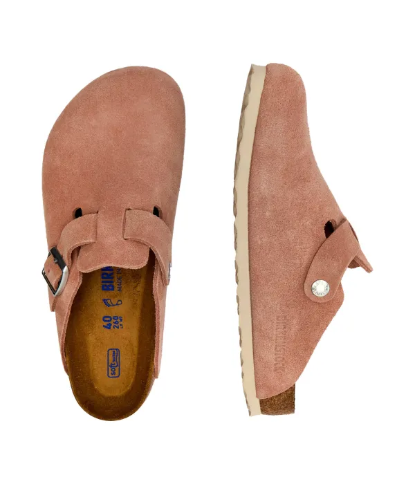 Босоножки-Мюли Boston с мягкой стелькой из кожи Birkenstock, розовый — фото 4