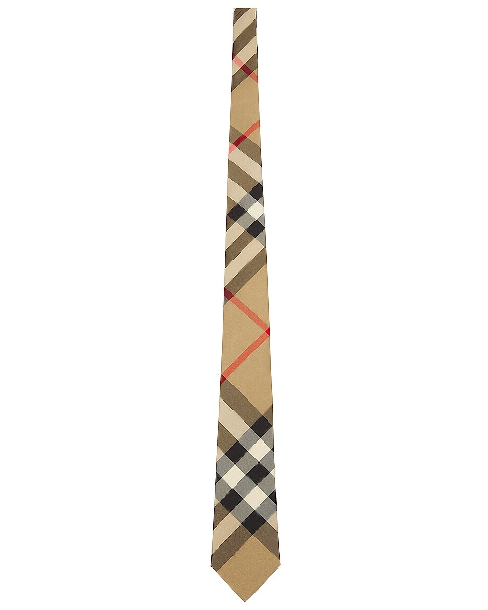

Взорванный клетчатый галстук Burberry, цвет Archive Beige