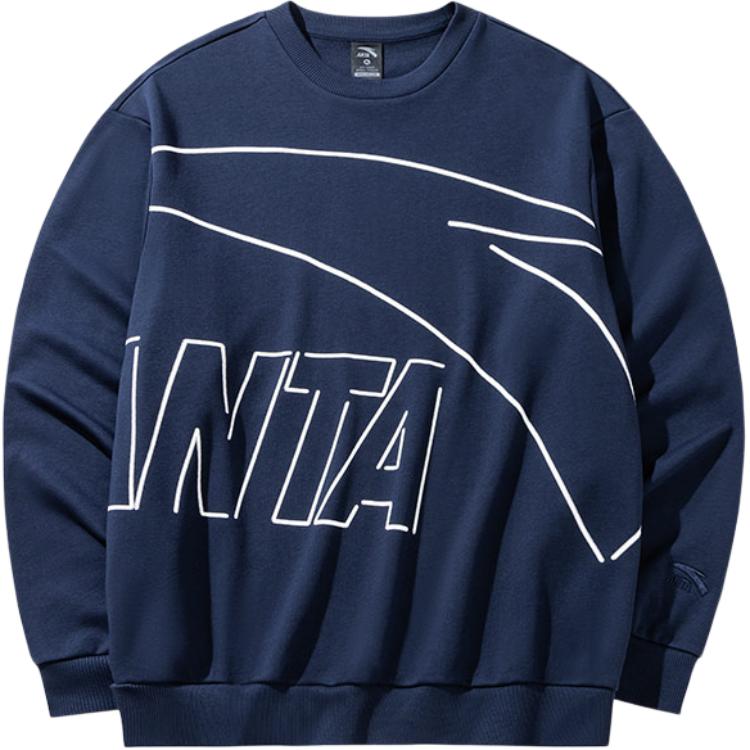 

Свитшот Anta Life Collection мужской чистого темно-синего цвета