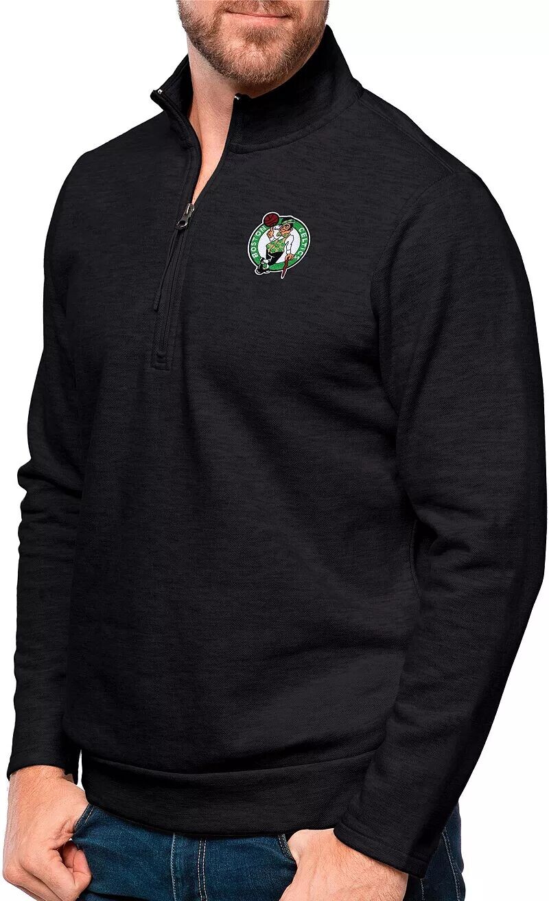 

Мужской джемпер Antigua Boston Celtics Black Heather Gambit с молнией ¼, Черный, Мужской джемпер Antigua Boston Celtics Black Heather Gambit с молнией ¼